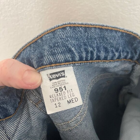 VTG Levis 951 Relaxed Fit Tapered Leg Cotton Denim Blue Jeans Women 12 USA Made - Picture 2 of 7